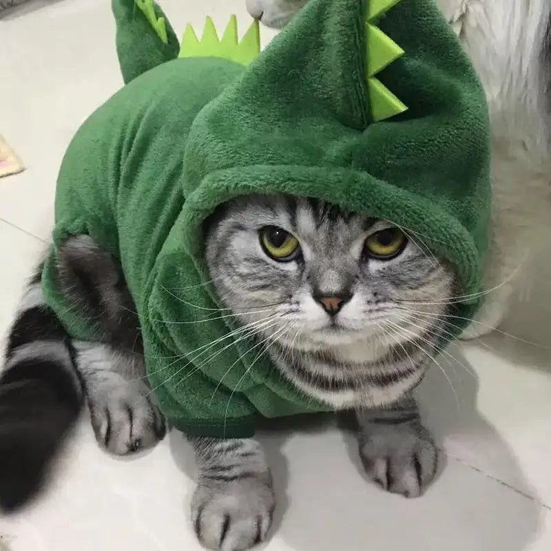 Warm Fleece Dog &amp; Cat Hoodie Jumpsuit – Cozy Winter Costume for Small Pets