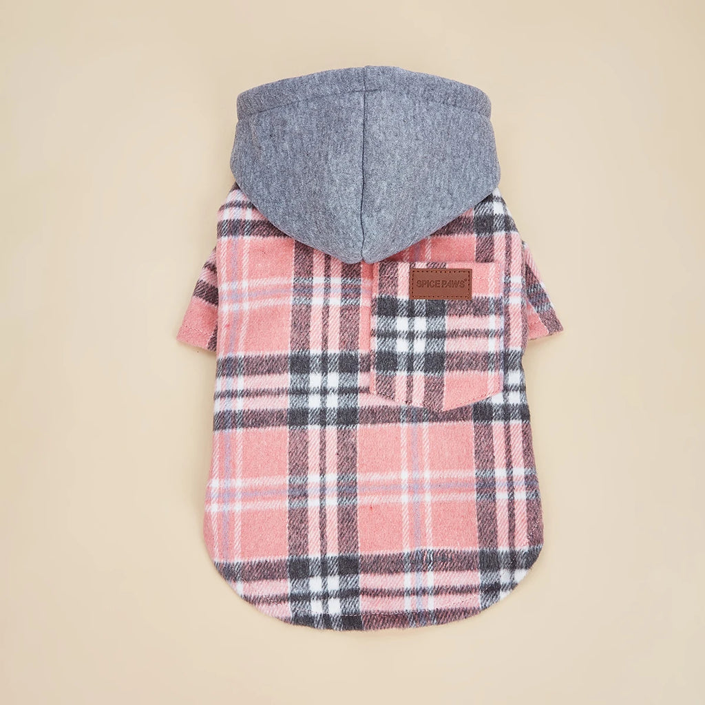 Dog Clothes Hoodie for Small Dogs Costume  Puppy Sweatshirts Classical Plaid Pet Doggie Clothes with Pocket Soft Warm Pet Cats C