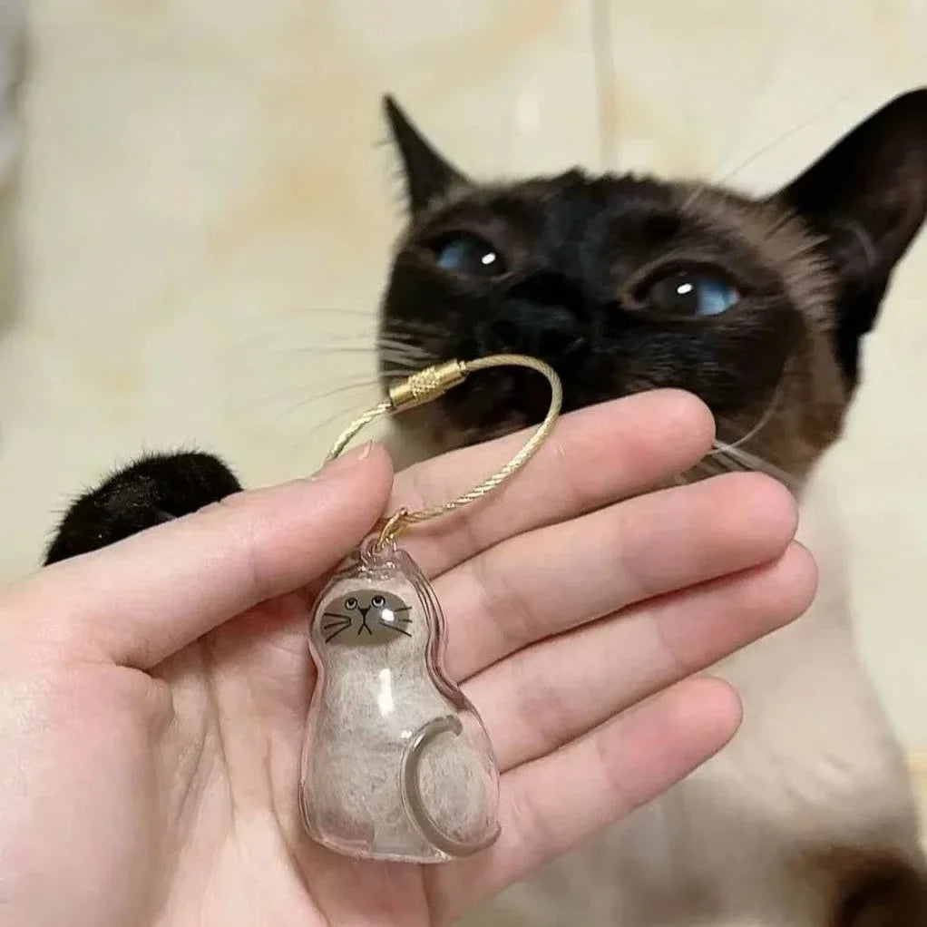 Pet Hair Memorial Resin Keychain