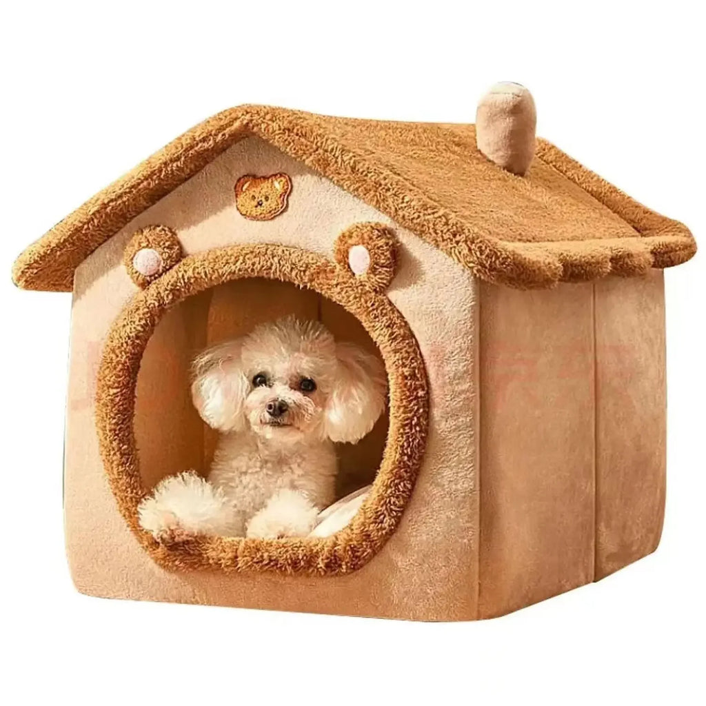 Petdashian Indoor Pet Tent Bed | Cozy Dog & Cat House with Washable Cushion
