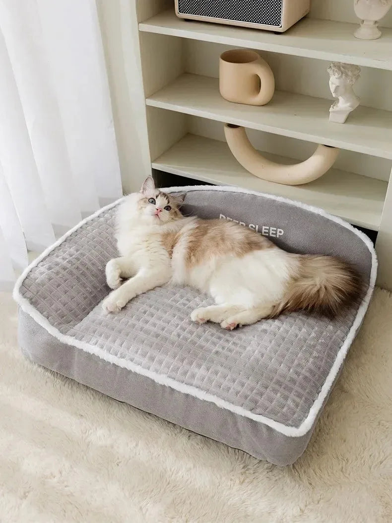 Petdashian Winter Warm Dog Sofa Bed | Plush Cushion for Small to Large Dogs
