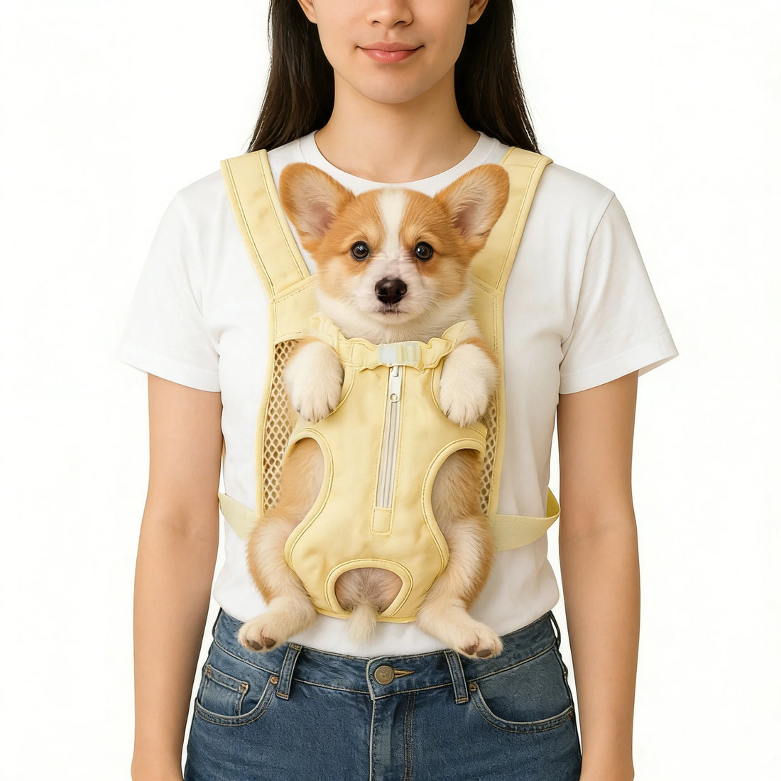 New Pet Bag Dog Backpack Cat Backpack Embracing Type Backpack Zipper Style Mesh Fabric Breathable Adjustable Pet Supplies