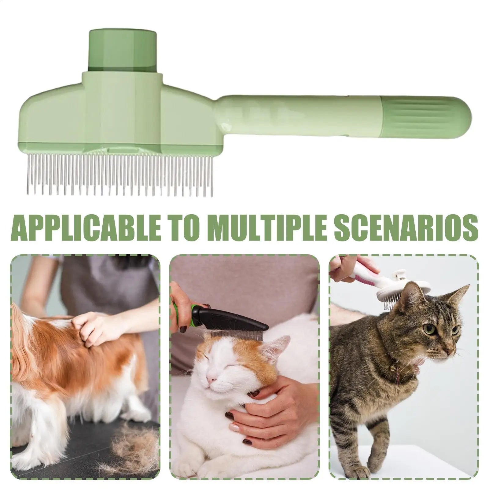Self-Cleaning Pet Grooming Comb | Detangling Brush for Dogs & Cats