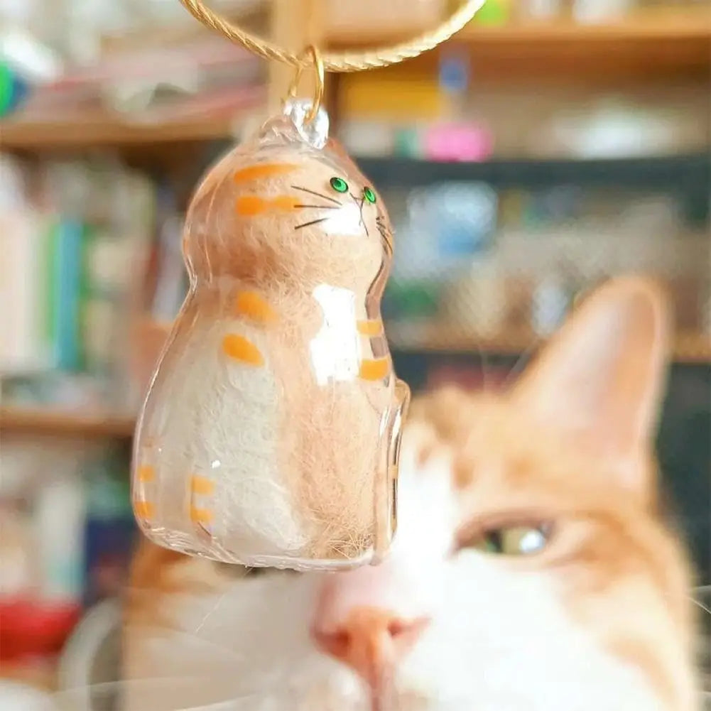 Pet Hair Memorial Resin Keychain