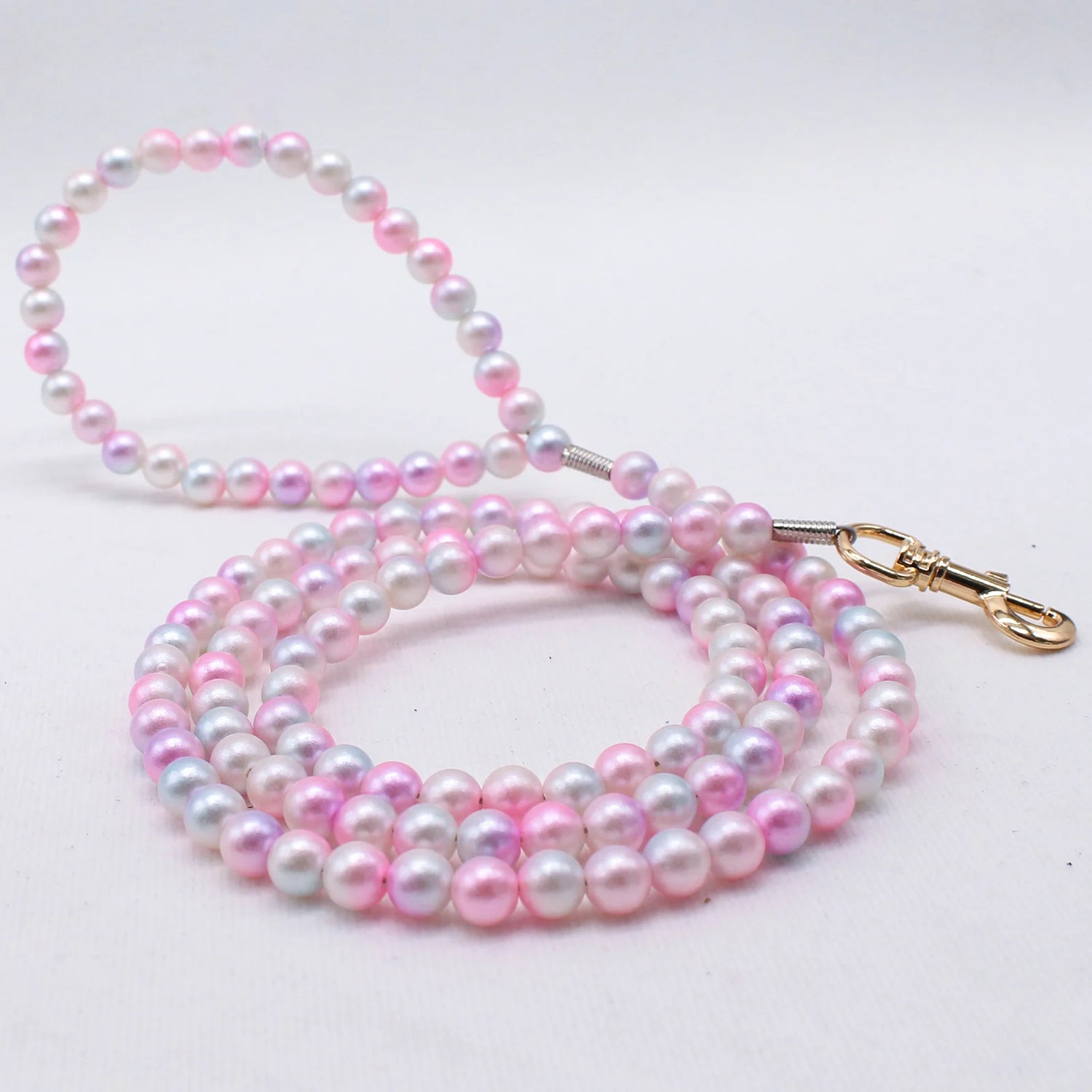 Luxury Pearl Dog Leash | Adjustable Beaded Lead for Small Dogs &amp; Cats