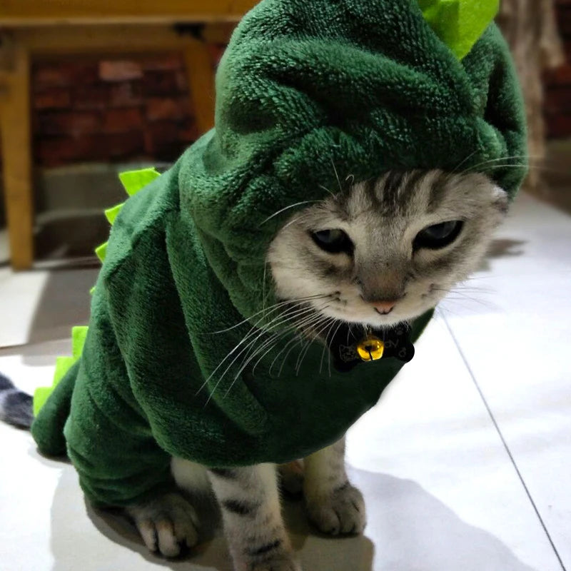 Fleece Animal Hoodie Jumpsuit for Dogs & Cats