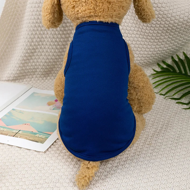 Spring Summer New Dog Clothes Thin Breathable Small Dog Teddy French Bucket Clothes Universal Pet Solid Color Vest Pet Clothes