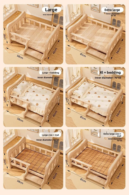 Solid Wood Pet Sofa Bed &amp; Cat Condo | All-Season Dog &amp; Cat Furniture