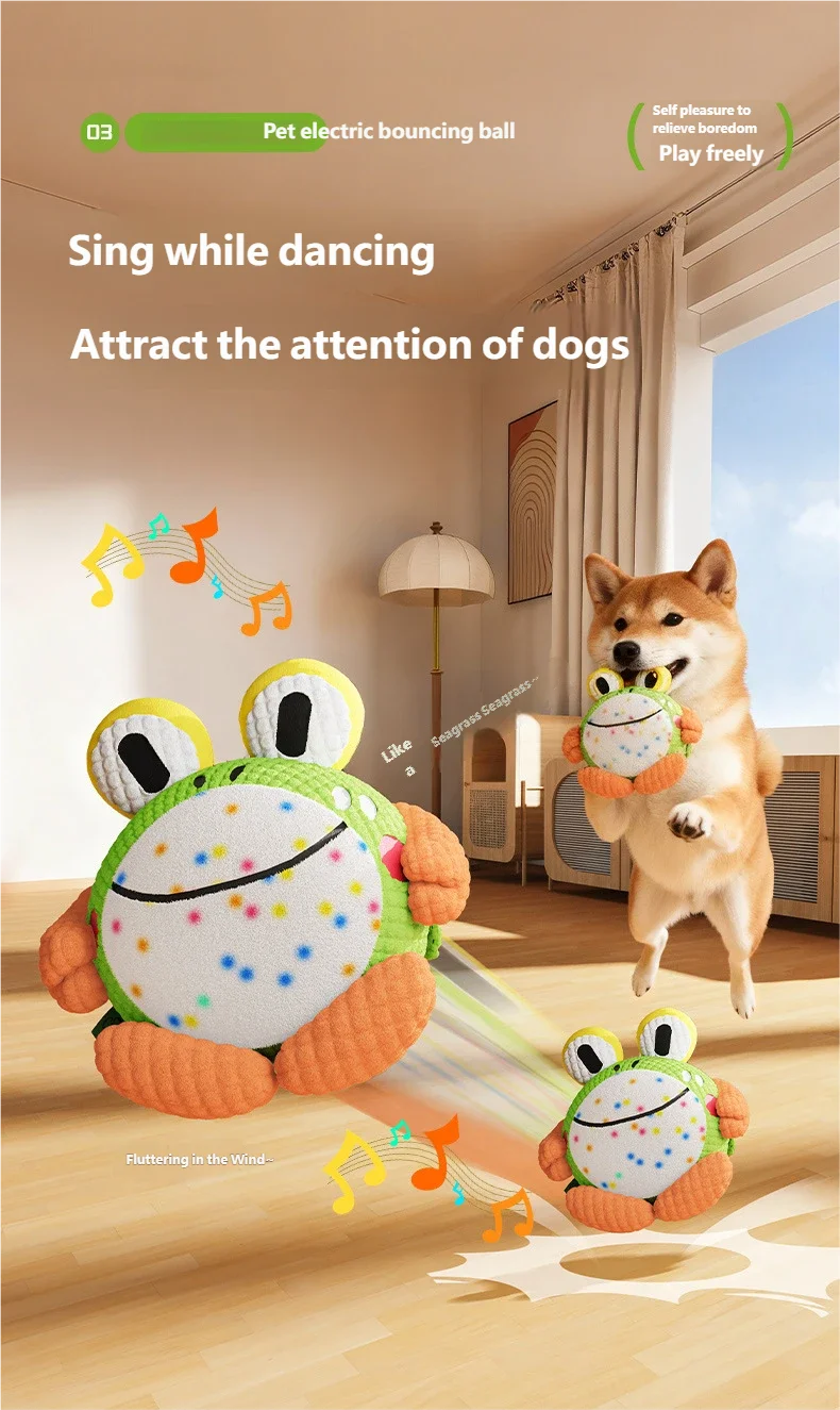 Electric Bouncing Ball Dog Toy | Sound Making, Bite Resistant Puppy Molar Toy