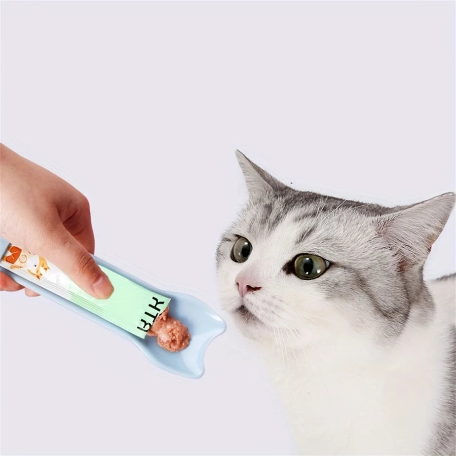 Cat Lickable Treat Squeeze Spoon | Liquid Snack Feeder for Cats