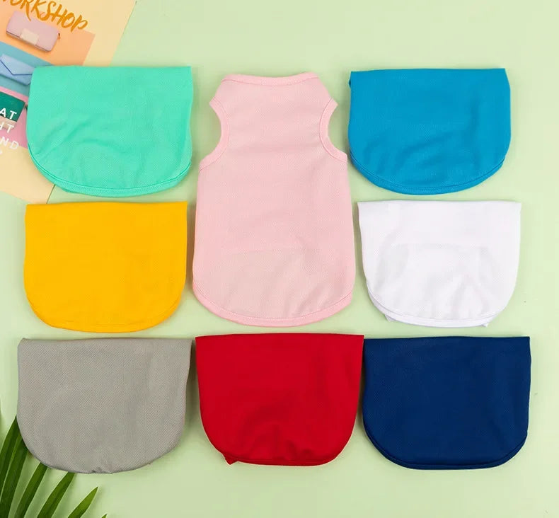 Spring Summer New Dog Clothes Thin Breathable Small Dog Teddy French Bucket Clothes Universal Pet Solid Color Vest Pet Clothes