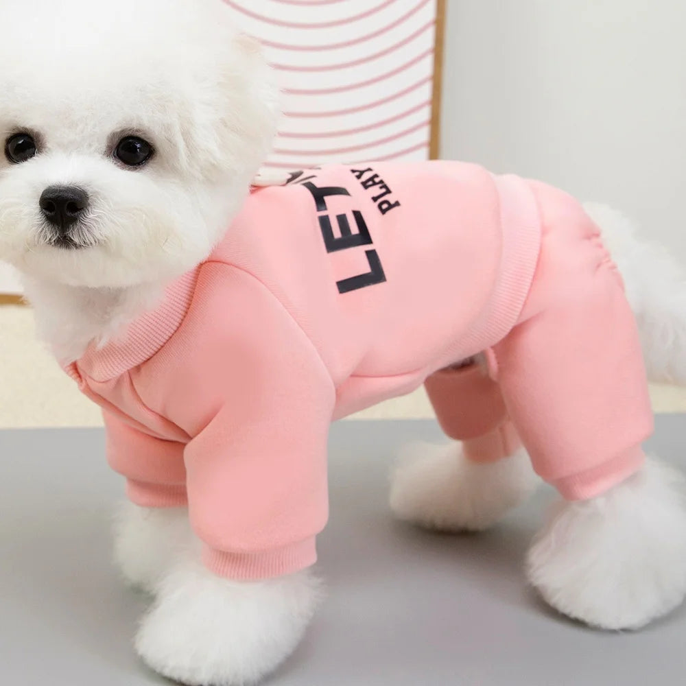 Warm Dog Jumpsuit &amp; Sweatshirt | Polyester Pet Clothes for Small Dogs &amp; Cats