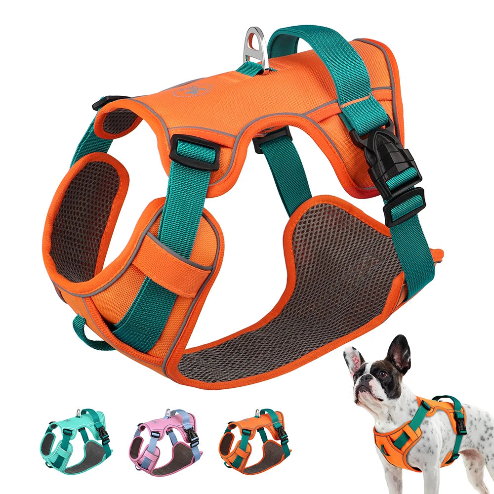 No Pull Dog Harness | Nylon Reflective Vest | Easy Control Handle | Small Medium Large Dogs