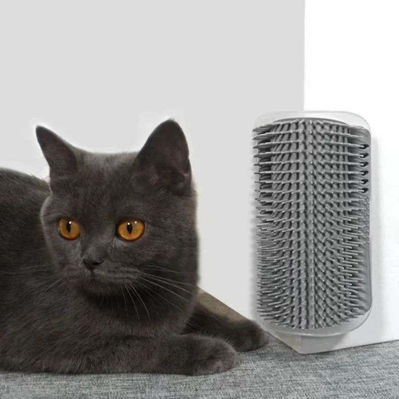 Cat Wall Corner Grooming Brush | Self-Massage &amp; Hair Removal Comb for Cats