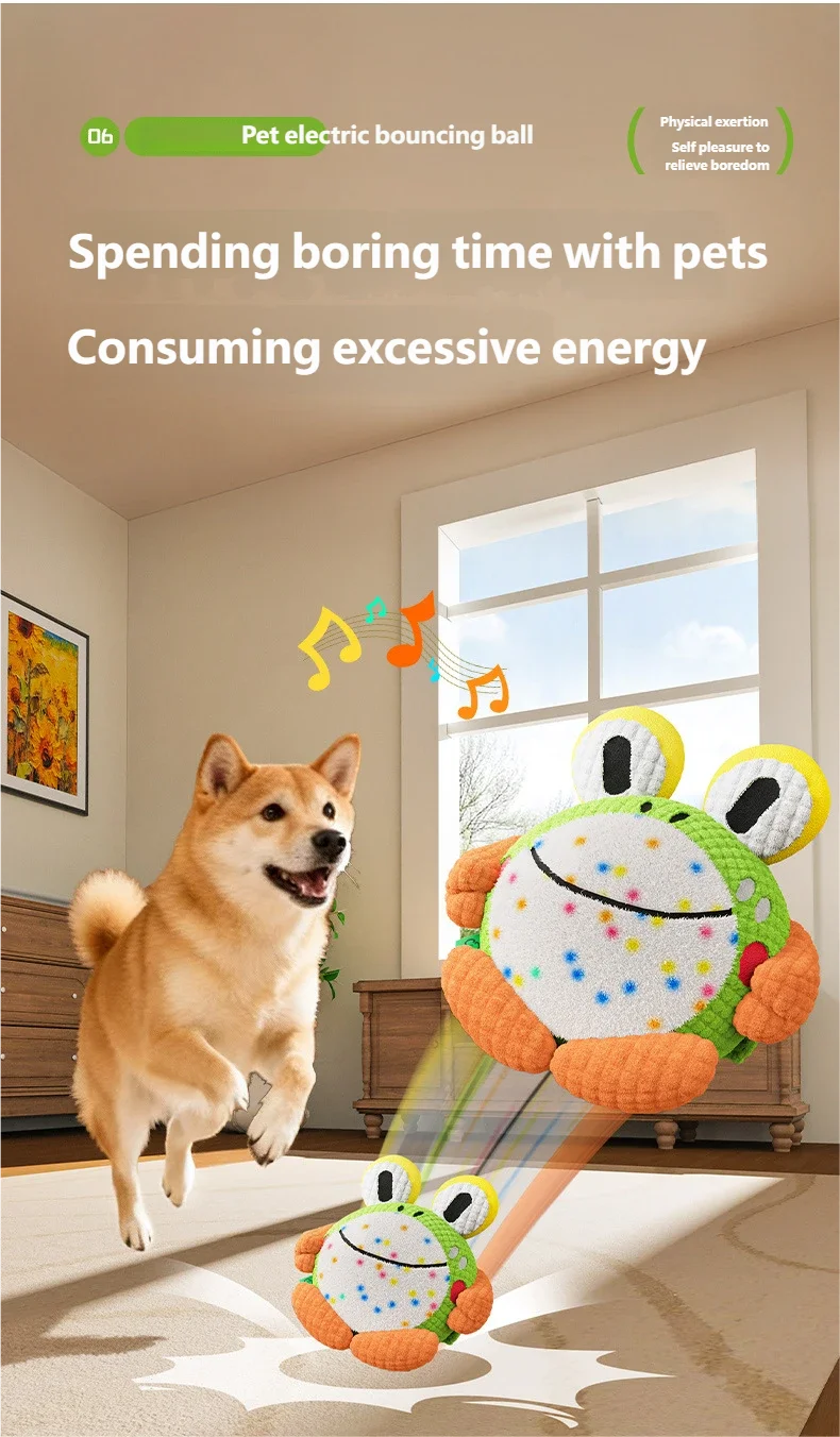 Electric Bouncing Ball Dog Toy | Sound Making, Bite Resistant Puppy Molar Toy