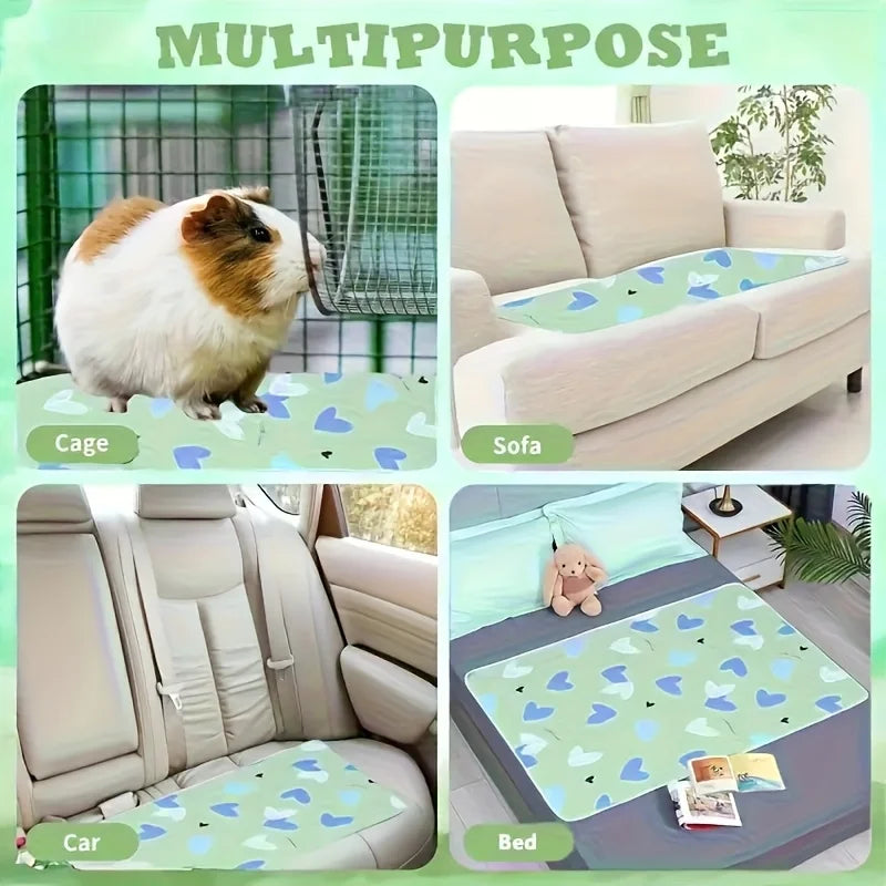 Pet Cage Mat (Reusable) – Suitable for Hamsters, Rabbits, Guinea Pigs, Cats &amp; Reptiles, Durable Washable with Fun Prints