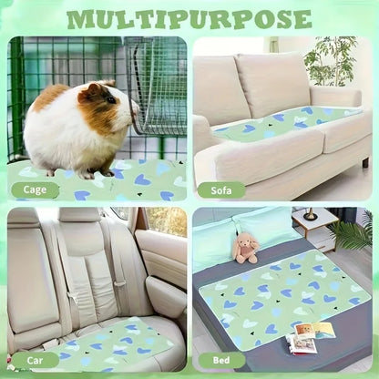 Pet Cage Mat (Reusable) – Suitable for Hamsters, Rabbits, Guinea Pigs, Cats &amp; Reptiles, Durable Washable with Fun Prints