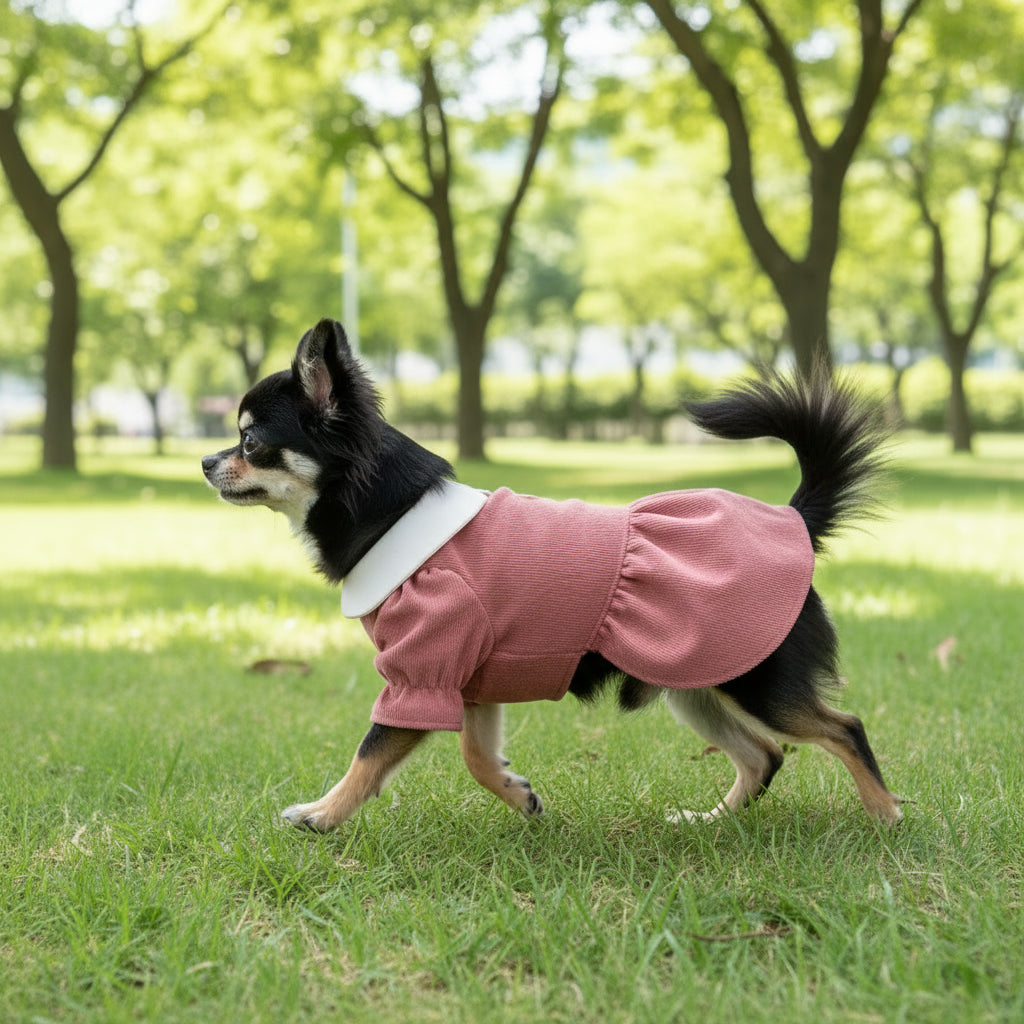 Warm Corduroy Princess Dress for Small Dogs