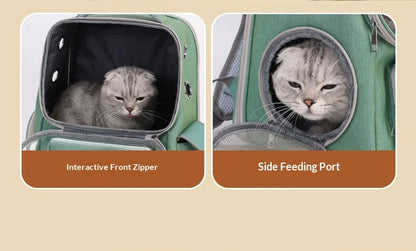 Breathable Pet Backpack Travel Hiking Outdoor Large Capacity Hands Free Adjustable Straps Portable Dog Cat Carrier Dog Car Seat