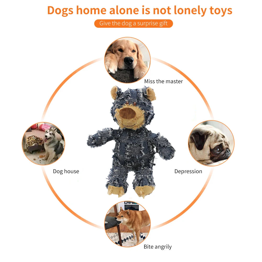 Pet Dog Toys Bear Squeaking Stuffed Toys For Dogs Cat Chew Squeak Toy for Small Dogs Play Funny Training Anxiety Relief Sleep Do