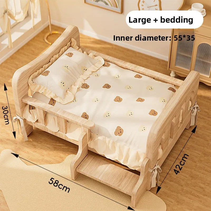 Solid Wood Pet Sofa Bed &amp; Cat Condo | All-Season Dog &amp; Cat Furniture