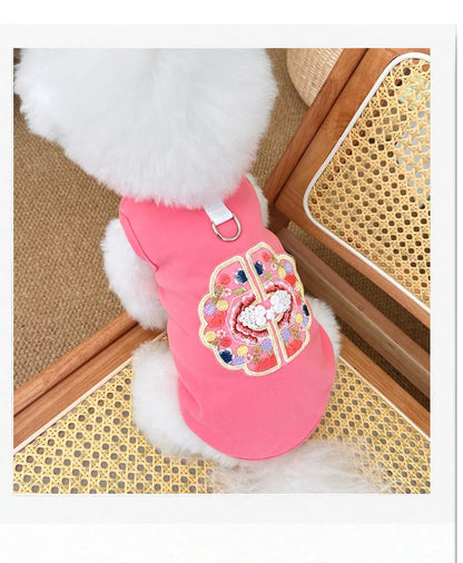 Dog Clothes Chinese Chi-pao Clothes for Small Dog French Bulldog Sweatshirt Pet Dogs Cats Jacket Coat Classic Chihuahua Clothes