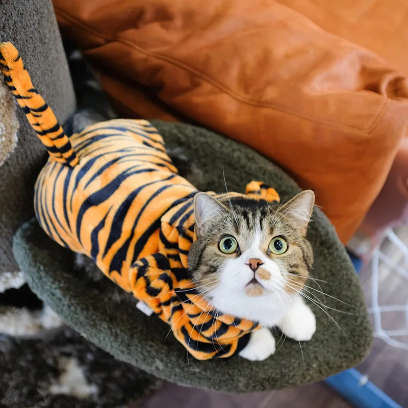 Fleece Animal Hoodie Jumpsuit for Dogs & Cats