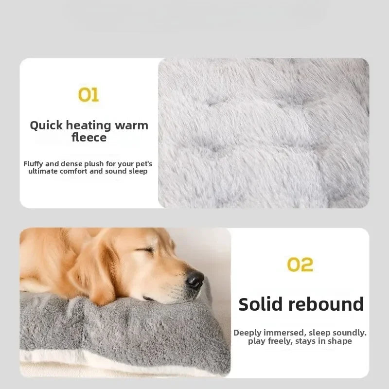 Double-Sided Fleece Dog Sleeping Mat | Warm, Stress-Relieving & Machine Washable for Large Dogs