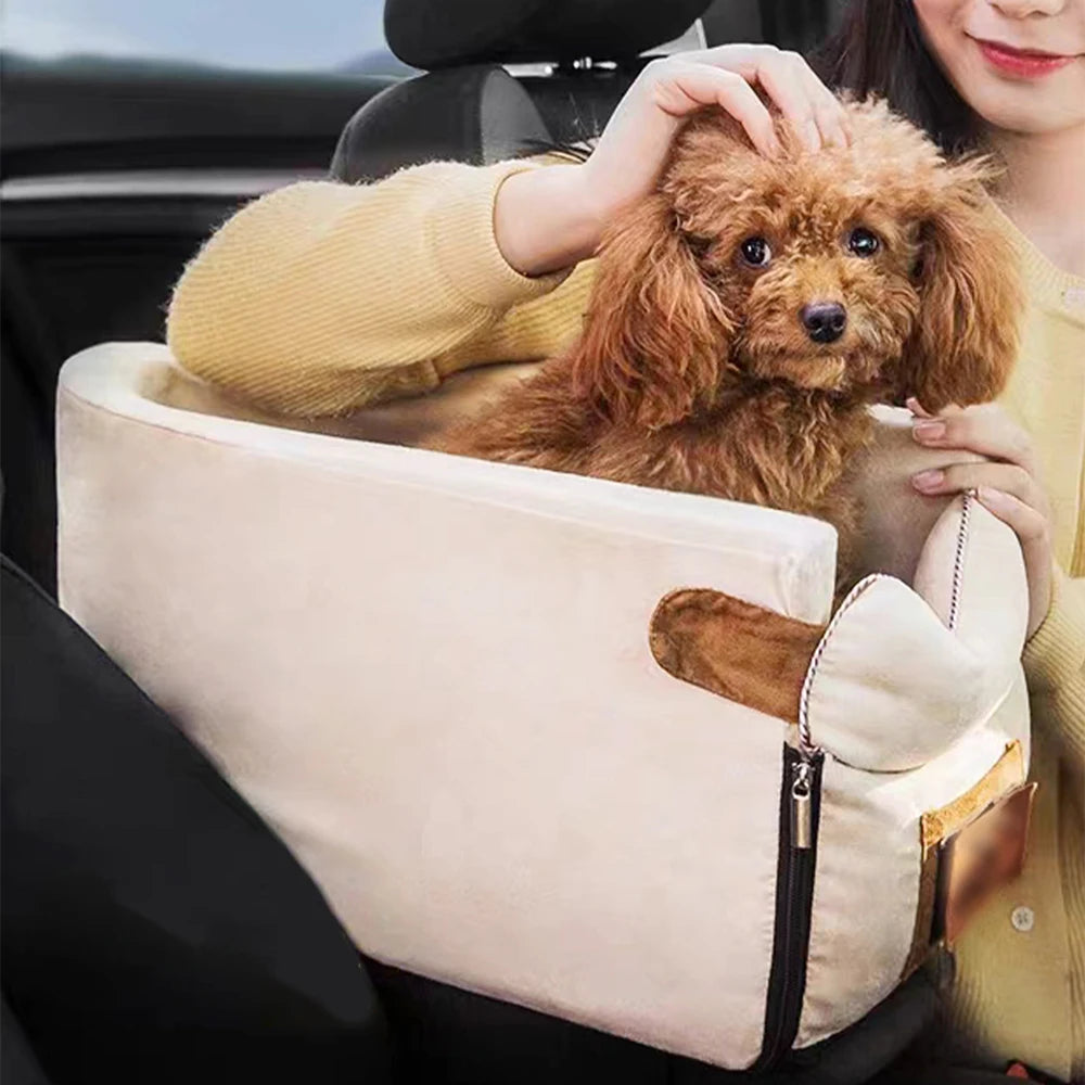 Petdashian Car Dog Bed & Travel Basket | Warm Kennel Sofa for Small Dogs & Cats