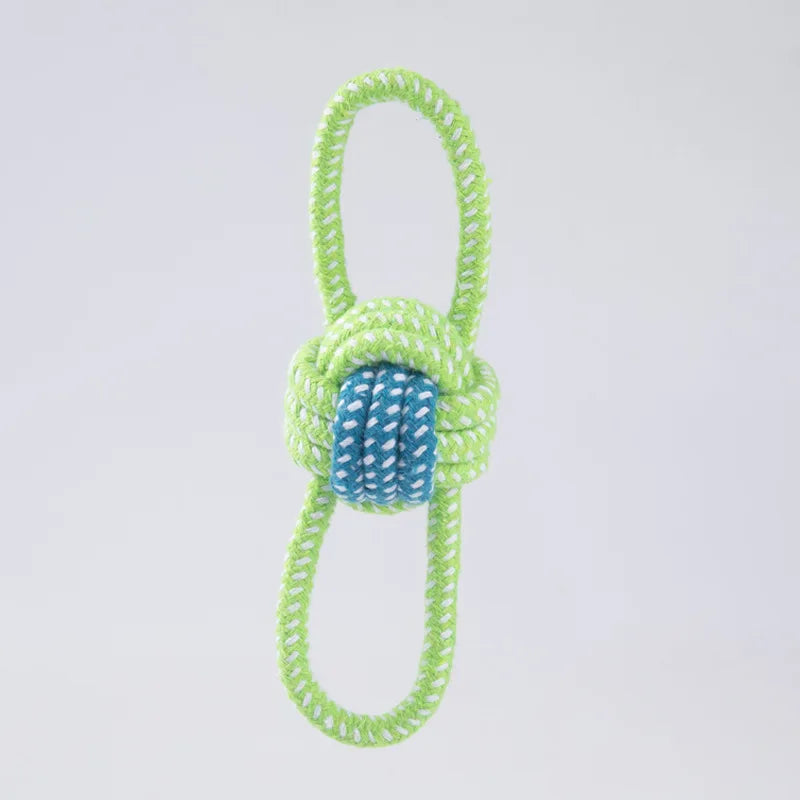 Cotton Rope Dog Toy Ball — Interactive Toothbrush Chew Toy for Small & Large Dogs