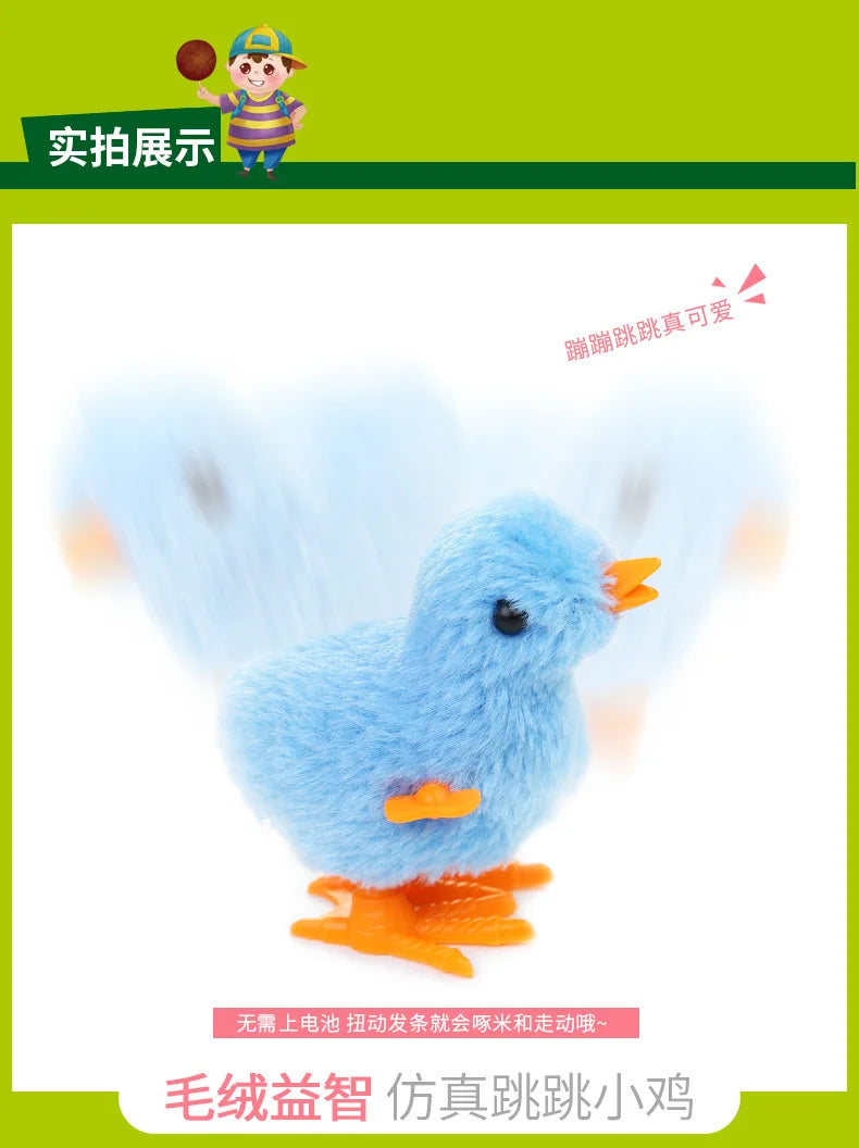 Wind-Up Chick Cat Toy | Hopping Clockwork Chicken Interactive Kitten Toy