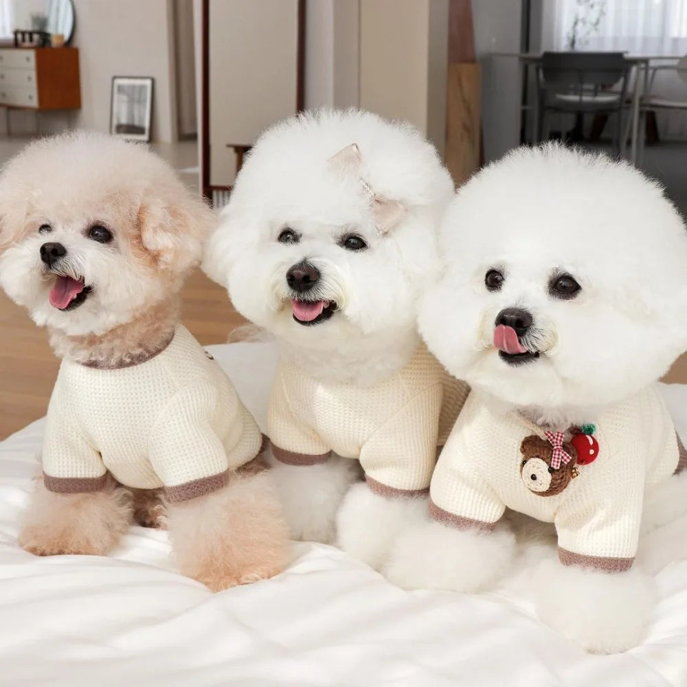 Cute Couple Dog Clothes Pet Dresses Shirt Waffle Cat Dog Shirt Puppy Pet Skirt Clothing for perro Dogs Cats Chihuahua Yorkie