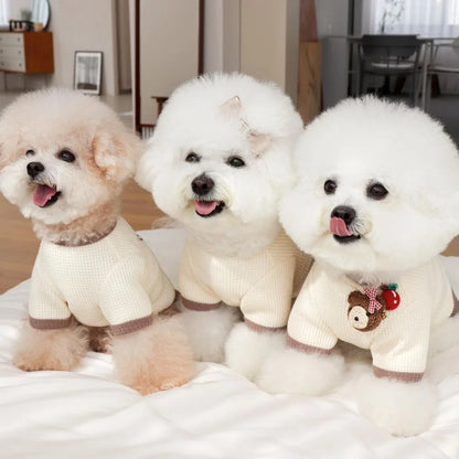 Cute Couple Dog Clothes Pet Dresses Shirt Waffle Cat Dog Shirt Puppy Pet Skirt Clothing for perro Dogs Cats Chihuahua Yorkie