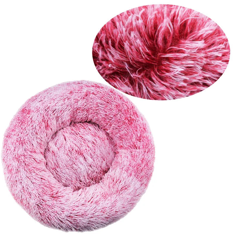 Petdashian Round Plush Dog Bed | 6 Sizes | Warm Winter Sleep Nest for Dogs & Cats