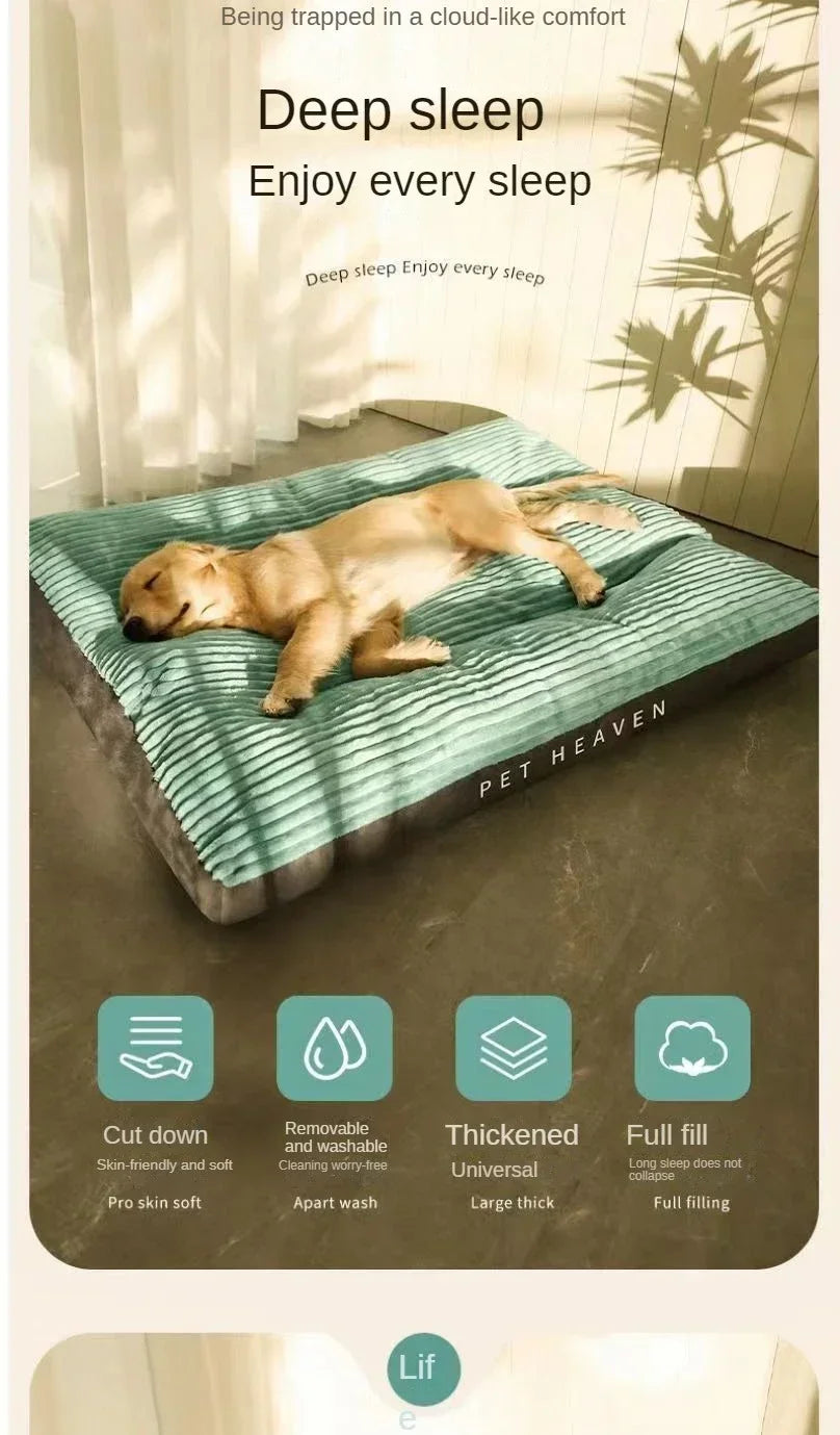 Corduroy Dog Sofa Bed | Plush, Washable & Detachable