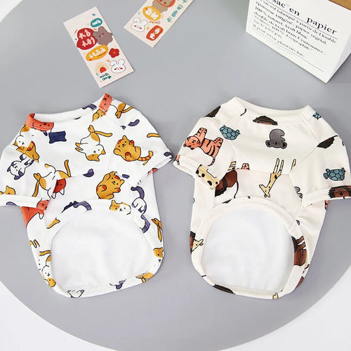 Animal Print Dog Hoodie & T-Shirt for Small Breeds