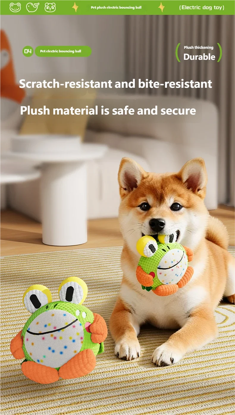 Electric Bouncing Ball Dog Toy | Sound Making, Bite Resistant Puppy Molar Toy