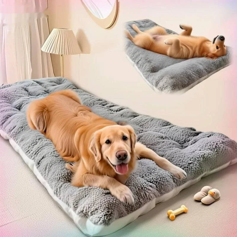 Double-Sided Fleece Dog Sleeping Mat | Warm, Stress-Relieving & Machine Washable for Large Dogs