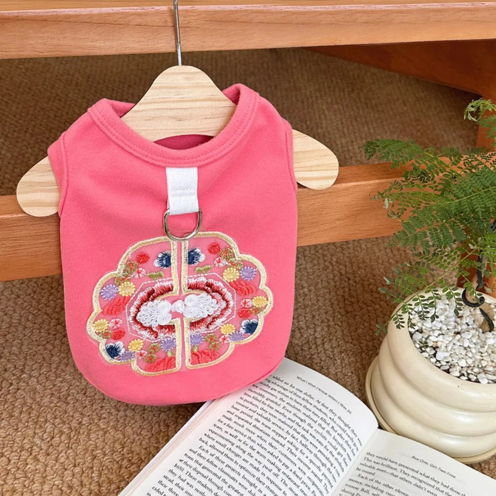 Dog Clothes Chinese Chi-pao Clothes for Small Dog French Bulldog Sweatshirt Pet Dogs Cats Jacket Coat Classic Chihuahua Clothes