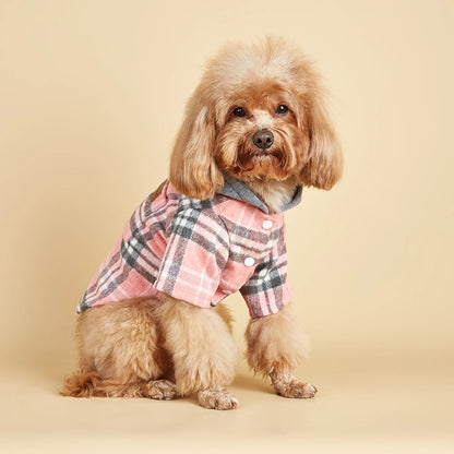 Dog Clothes Hoodie for Small Dogs Costume  Puppy Sweatshirts Classical Plaid Pet Doggie Clothes with Pocket Soft Warm Pet Cats C
