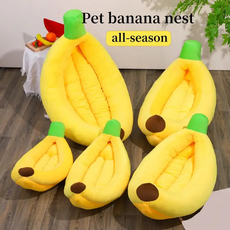 Petdashian Cozy Banana Nest Bed | Washable Plush Sanctuary for Dogs & Cats