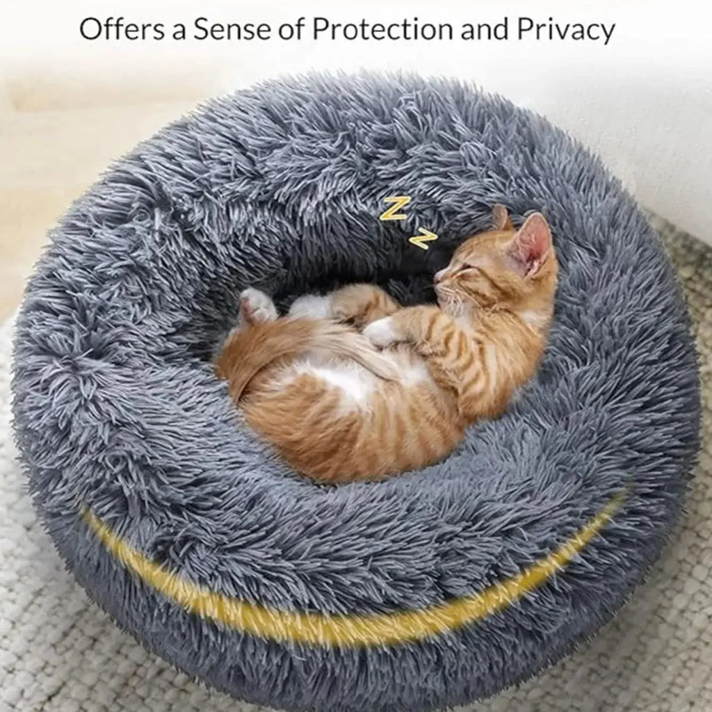 Petdashian Round Plush Dog Bed | 6 Sizes | Warm Winter Sleep Nest for Dogs & Cats