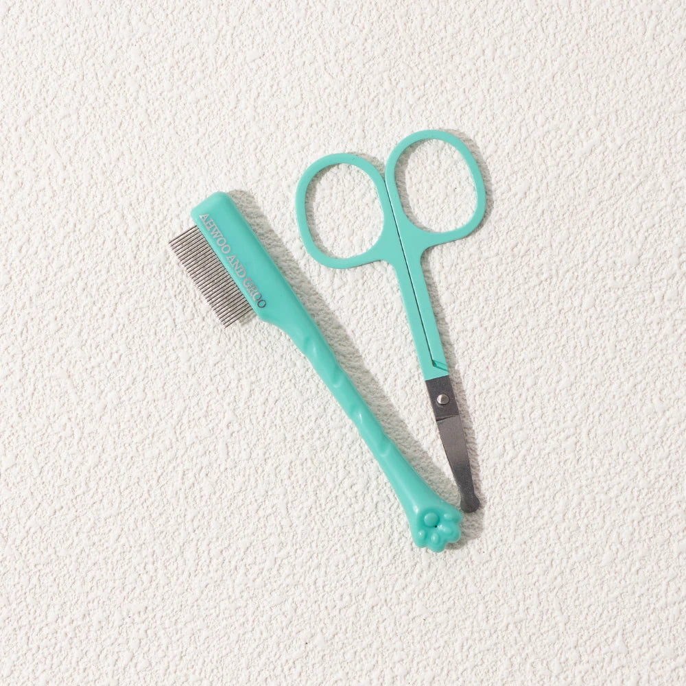Pet Facial Cleaning Comb Set | Tear Stain Remover &amp; Grooming Tool for Cats &amp; Dogs